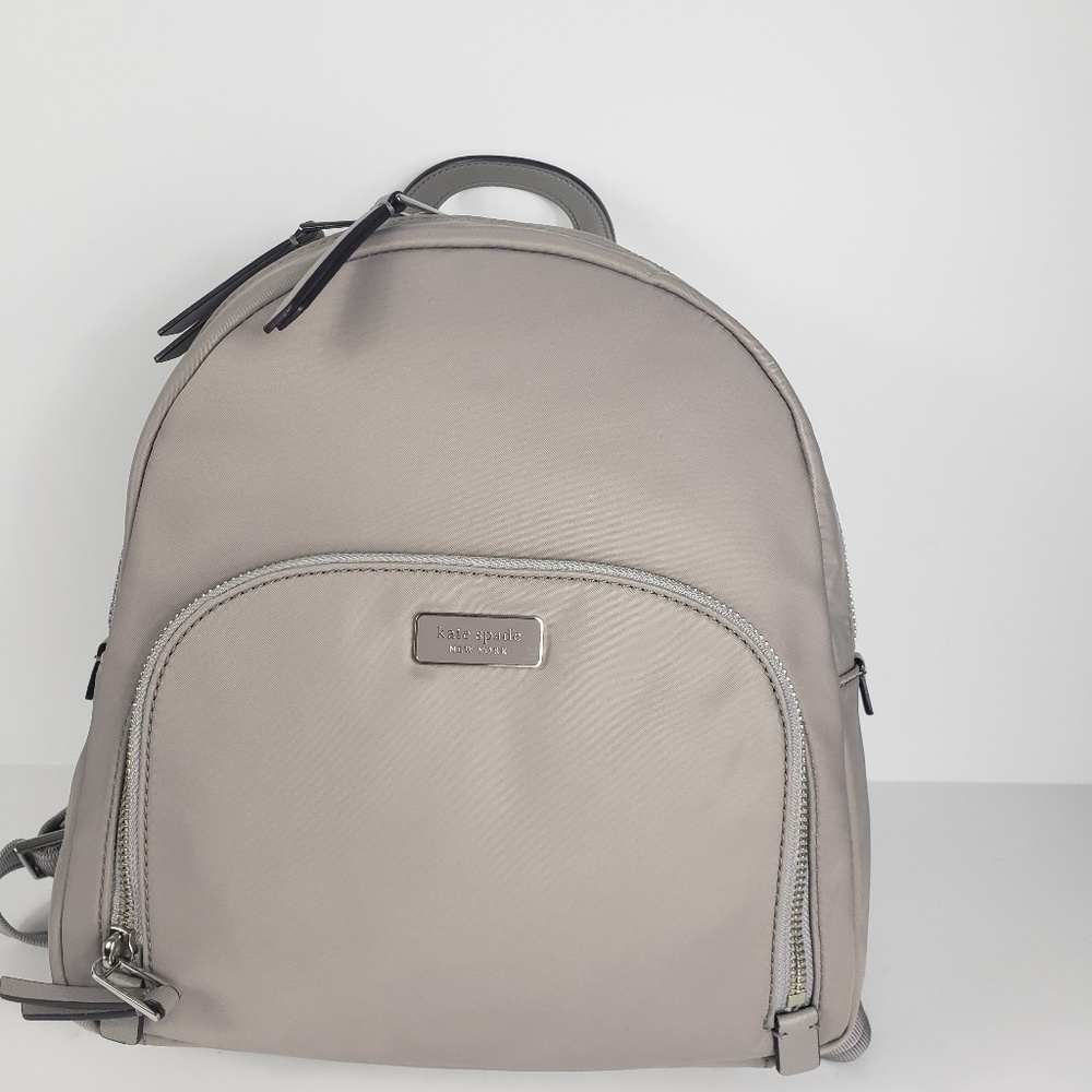 Kate Spade  Dawn Gray Nylon Backpack Soft Taupe